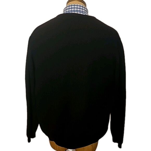 Mark Shale Cashmere Blend Sweater Mens 2XLT Black V-Neck Preppy Dad Sweater - Picture 4 of 13